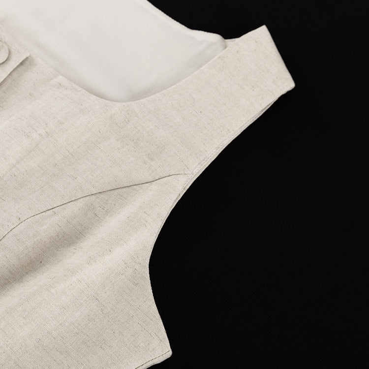 Cotton Linen Vest Hip Skirt Set | Two Piece for Women | noémi