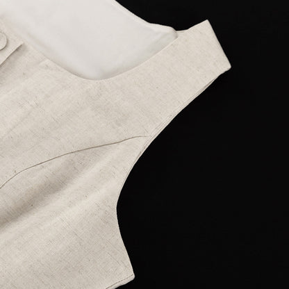 Cotton Linen Vest Hip Skirt Set | Two Piece for Women | noémi