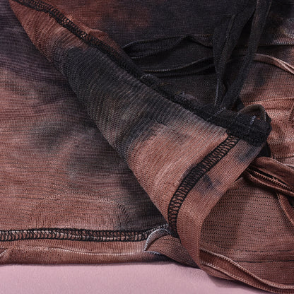 Tie Dye Tassel Dress With Side Slit and Draped Fit | noémi