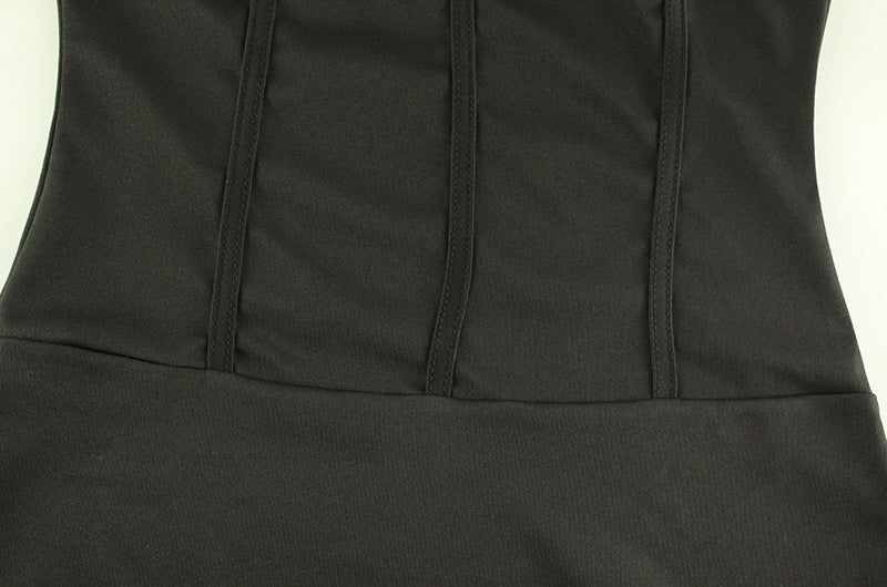 Summer Black Fishtail Dress | Slim Fit, Large Skirt & Adjustable Sling | noémi