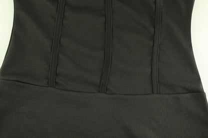 Summer Black Fishtail Dress | Slim Fit, Large Skirt & Adjustable Sling | noémi