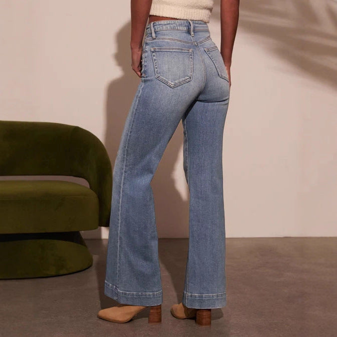 Women’s Classic Solid Straight Leg Jeans | High Waist | noémi
