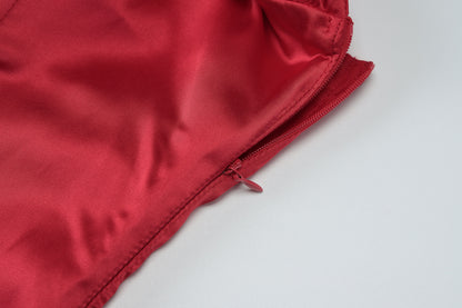 Satin Pleated Slim Tube Top Dress for Women | noémi