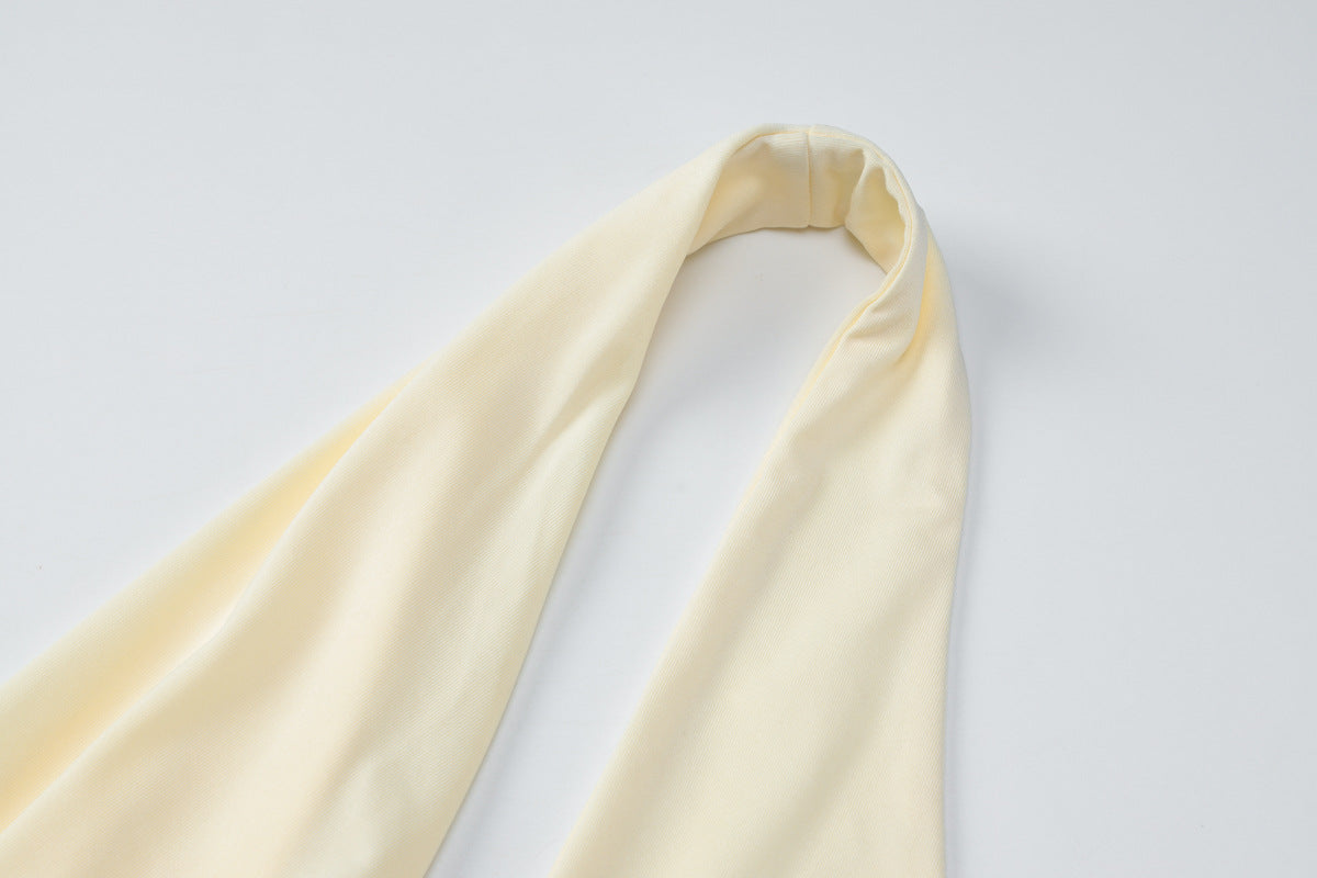 Womens Deep V Halter Pleated Backless Dress | noémi