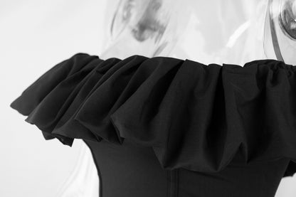 Black Off Shoulder Ruffled Top for Women | Sleeveless Summer Shirt  | noémi