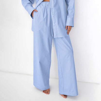 Striped Shirt Set for Women | Loose Collared Cardigan & WidenLeg Trousers | noémi