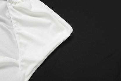White Cutout Tube Dress | Scarf Collar, High-Slit, Slim Fit Summer Gown | noémi