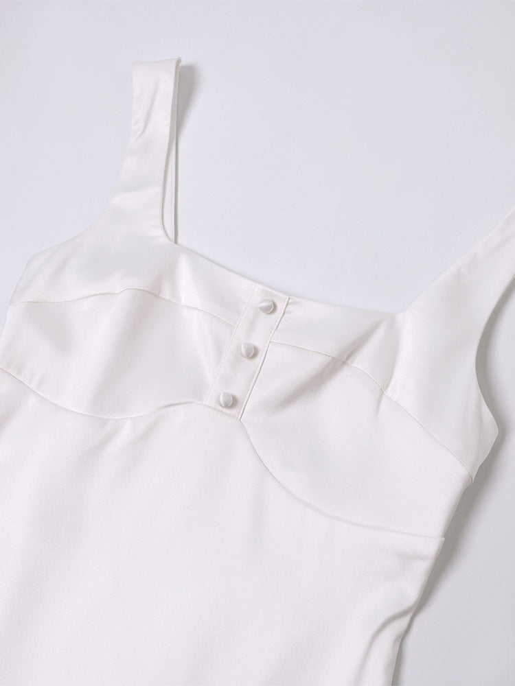 Knitted Sling Dress | Square Collar | Backless Mini Dress | Little Short Dress for Women | noémi