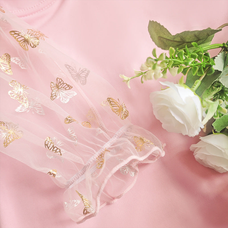 Mesh Puff Sleeve Dress with Slim Fit and Sheer Detail | noémi