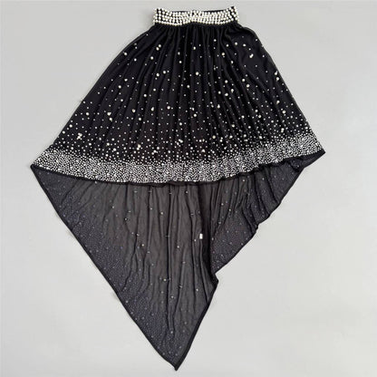 Black Pearl Cape Gown | Strapless Fitted Maxi Dress with Detachable Sheer Overlay | noémi