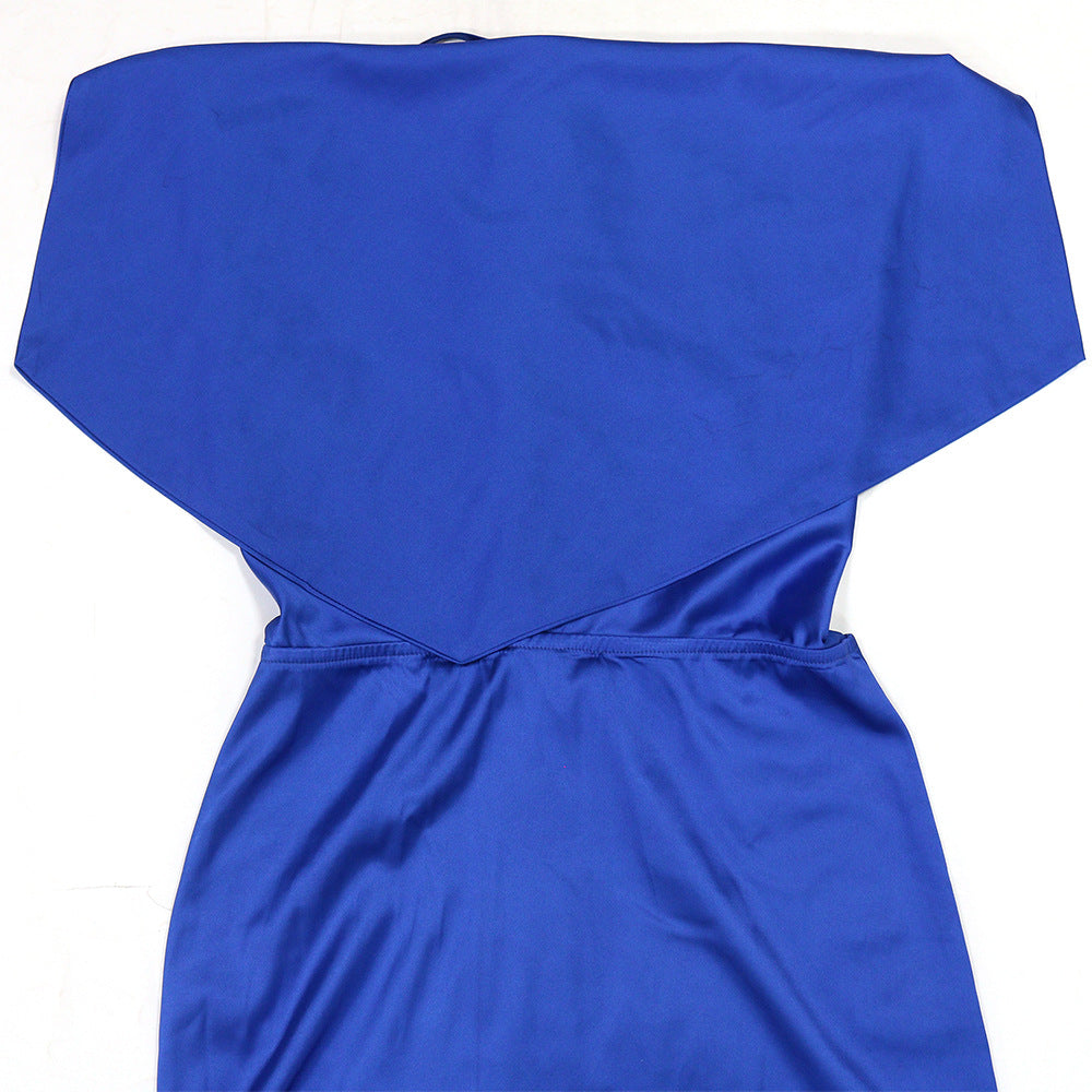 Womens Backless Maxi Dress | Deep V Neckline | Side Slit | noémi