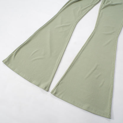 Womens Crop Top Low Waist Flared Pants Set | noémi