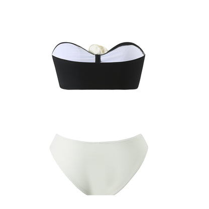 Rose Tone Mesh Maxi Dress Bikini Three Piece Swim Set | noémi