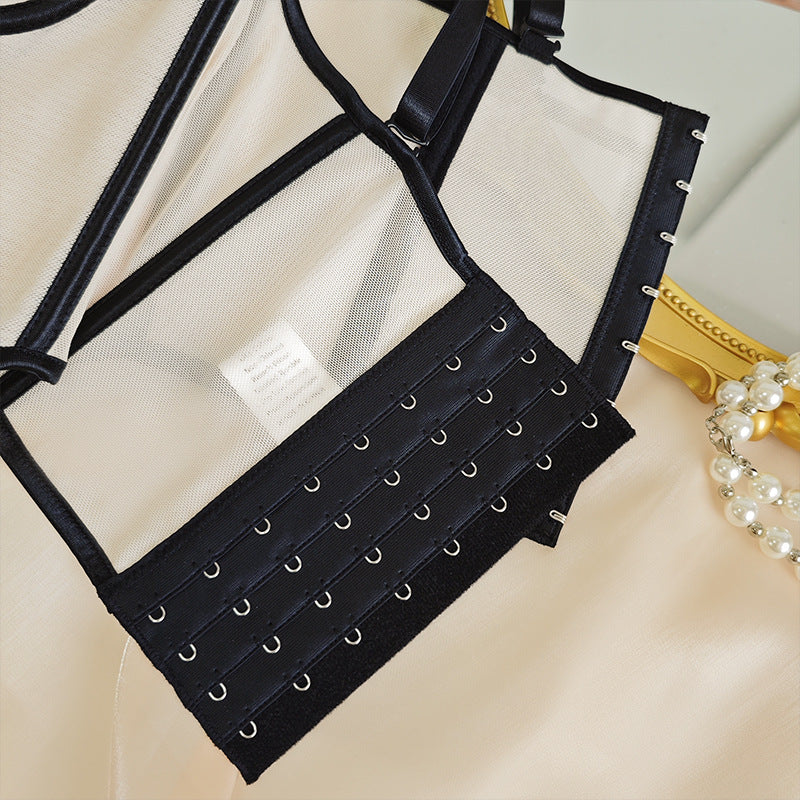Mesh Corset Top | Bustier with Chest Pad, Strappy Slim Fit | noémi