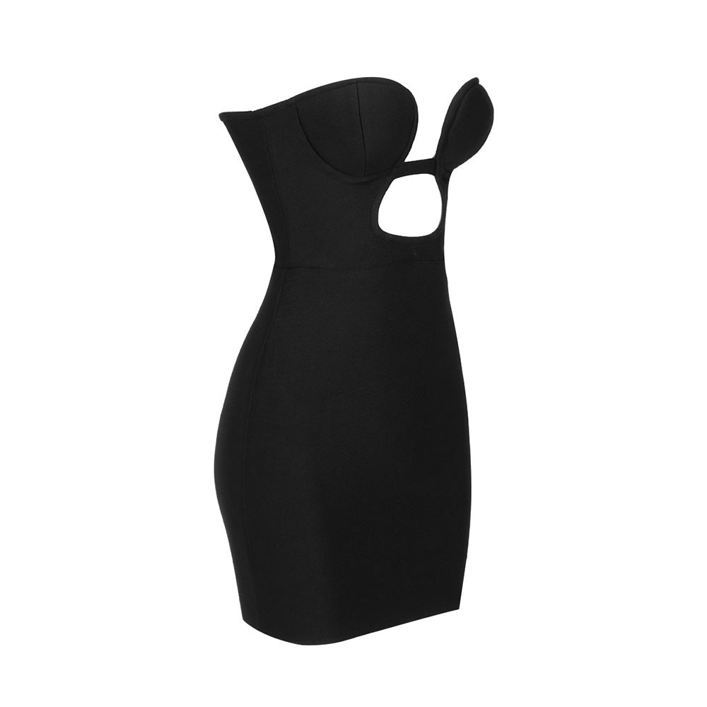 Hollow Cutout Ring Detail Bandage Mini Dress | noémi