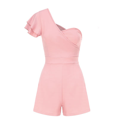 Women’s One Shoulder Double Sleeve Romper | noémi