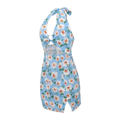 Halter Backless Dress | Printed Cover Up Dress | noémi