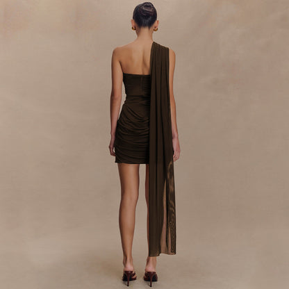 Summer Pleated Tube Top Dress  Ribbon Detail, Strapless, Bodycon Fit | noémi
