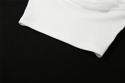 Off Shoulder Slim Fit Cropped Vest | White Chiffon & Tube Top | noémi