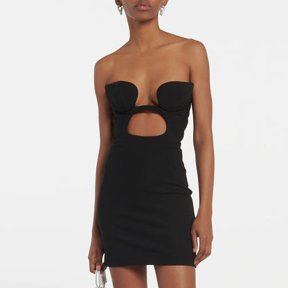 Hollow Cutout Ring Detail Bandage Mini Dress | noémi