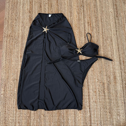 Mesh Long Skirt & Sexy Three Piece Bikini Set for Women | noémi