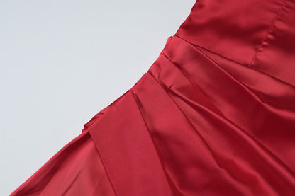 Satin Pleated Slim Tube Top Dress for Women | noémi