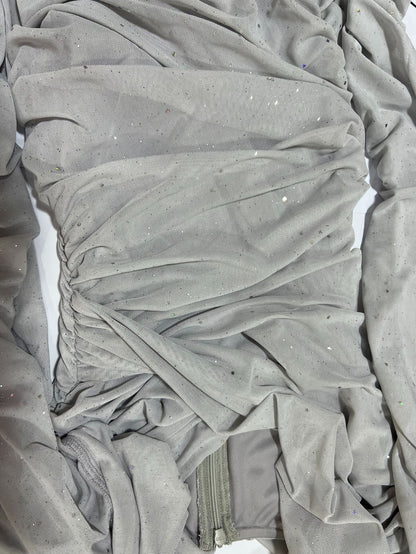 Off Shoulder Slim Fit Long Sleeve Dress in Dusting Rose | noémi