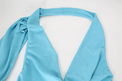 Halter Swing Dress for Women | Slim Fit High Grade Fabric Ribbon Detail | noémi