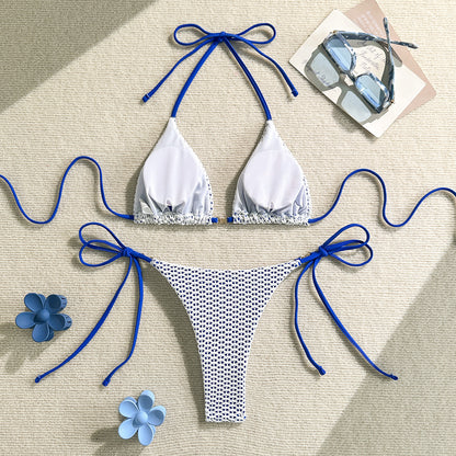 Knitted Cutout Bikini Set with Hollow Design and Split Detail | noémi