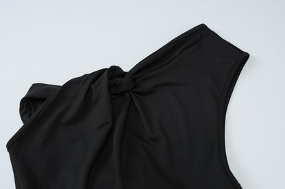 Pleated Sheath Dress with Lace Up Detail and Slim Fit Design | noémi