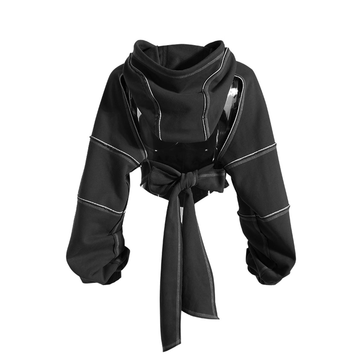 Bright Line Cropped Hoodie for Women | Long Sleeve Waistband Top | noémi