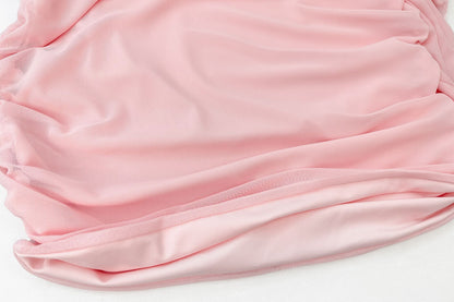 Halter Mini Dress | Ruched Mesh Bodycon in Blush Pink | noémi