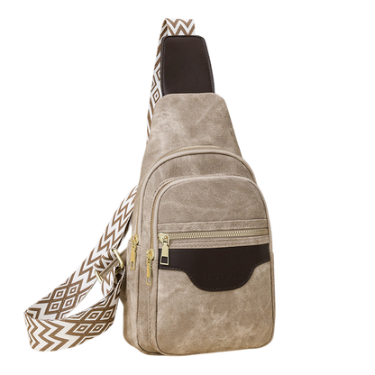 Soft Brown Leather Chest Bag – Retro Crossbody Purse | noémi