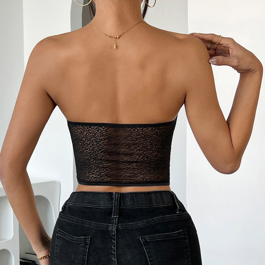 Black Lace Corset Bra | Sheer Off Shoulder Boning Bustier with Eyelash Trim | noémi