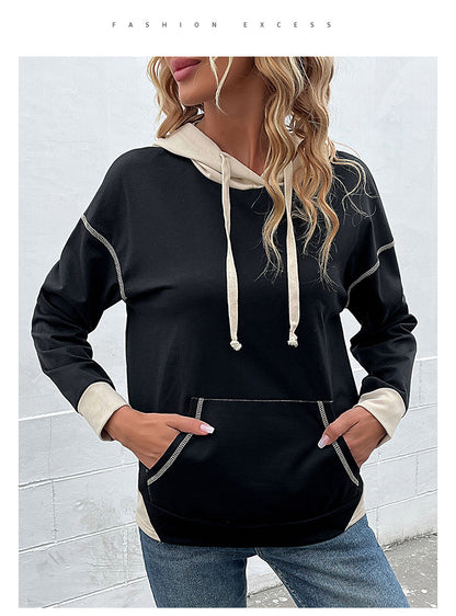 Womens Color Block Long Sleeve Hoodie | noémi
