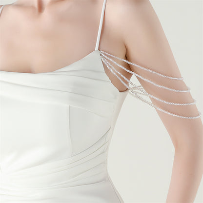 Satin Beaded Fishtail Dress | Spaghetti Straps, Thigh Slit | noémi