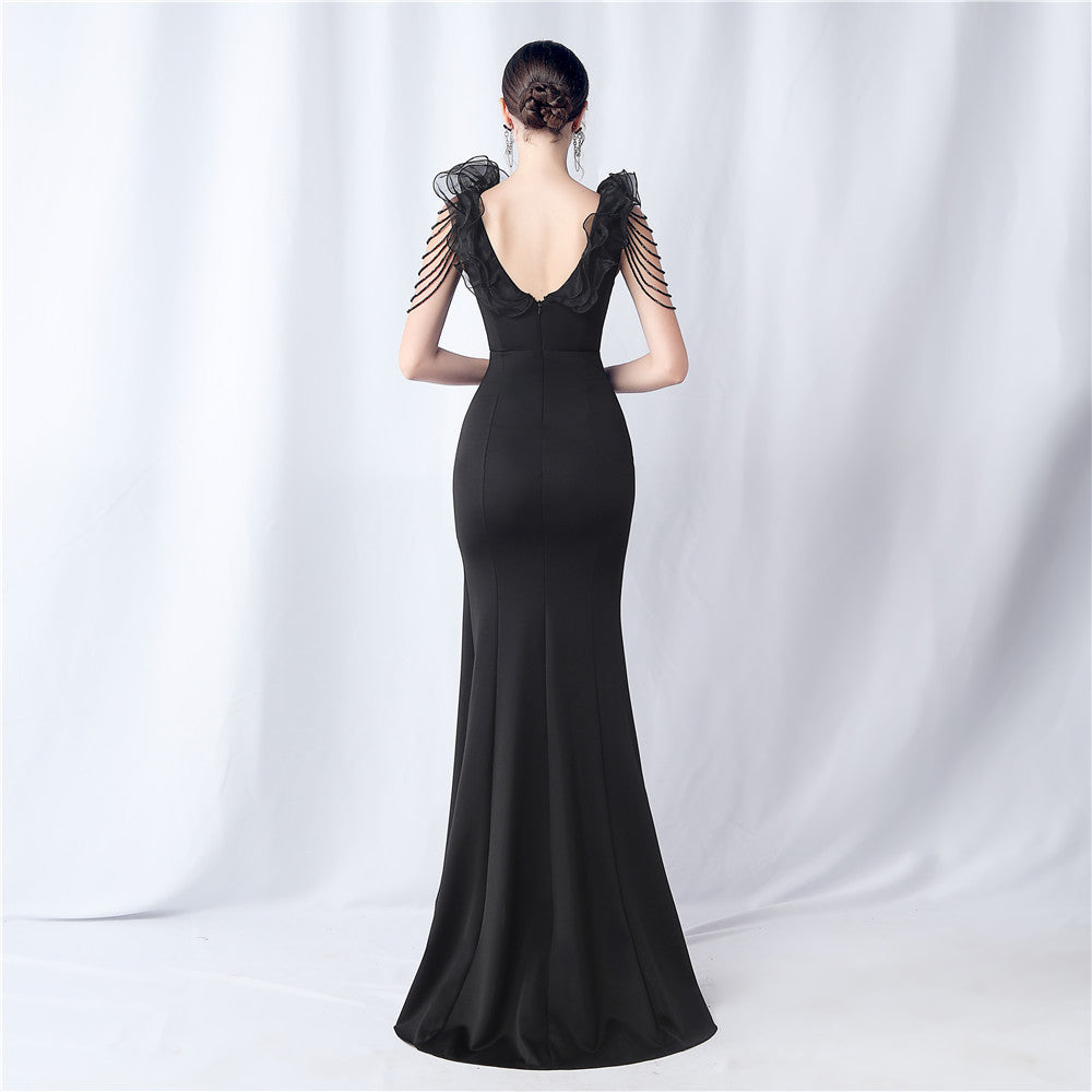 Womens Long Luxe Organza Satin Dress | noémi