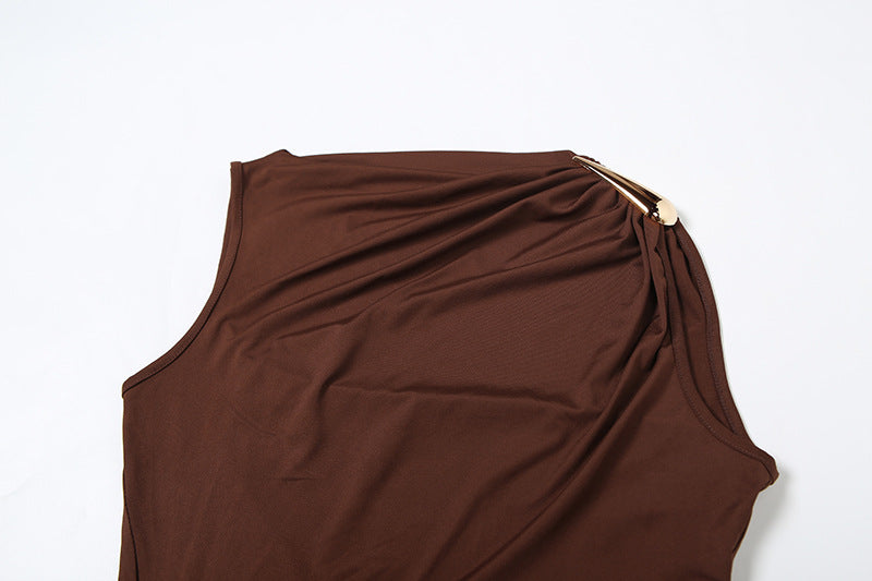 Womens Sheath Dress | Slim Fit Sleeveless Metal Detail | noémi