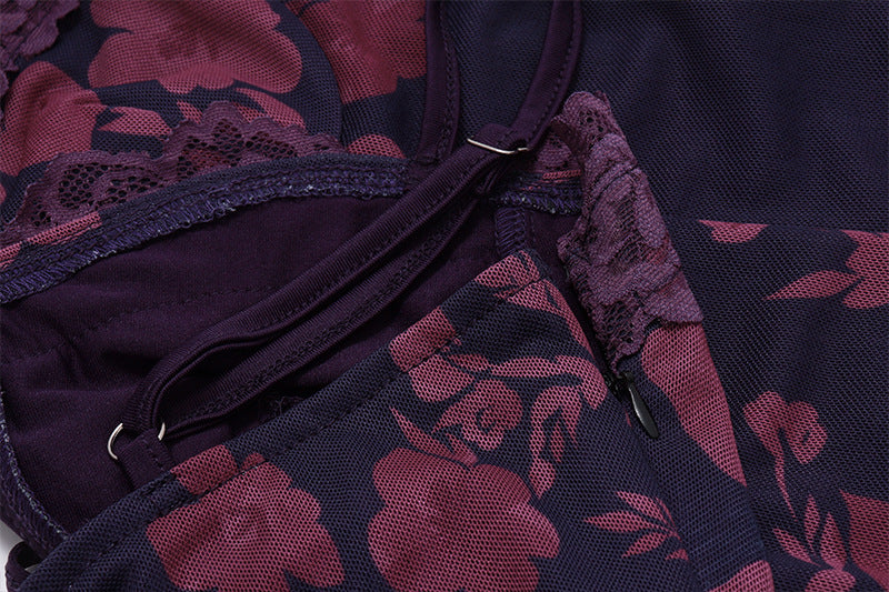 Violet Rose Mesh Maxi Dress | Strapless Floral Bodycon Dress | noémi