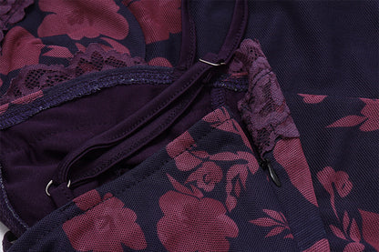 Violet Rose Mesh Maxi Dress | Strapless Floral Bodycon Dress | noémi