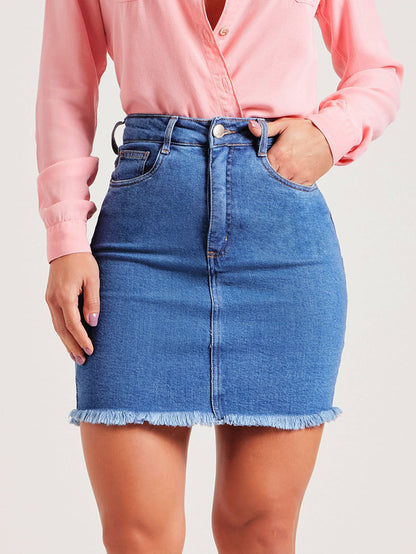 Summer Slim Fit Burrs Women Denim Skirt | noémi
