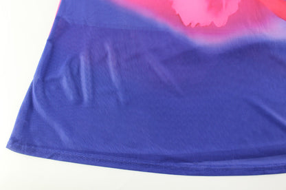 Printed Slim Fit Slit Dress |  Diagonal Collar, Bare Back, Spaghetti Straps | noémi