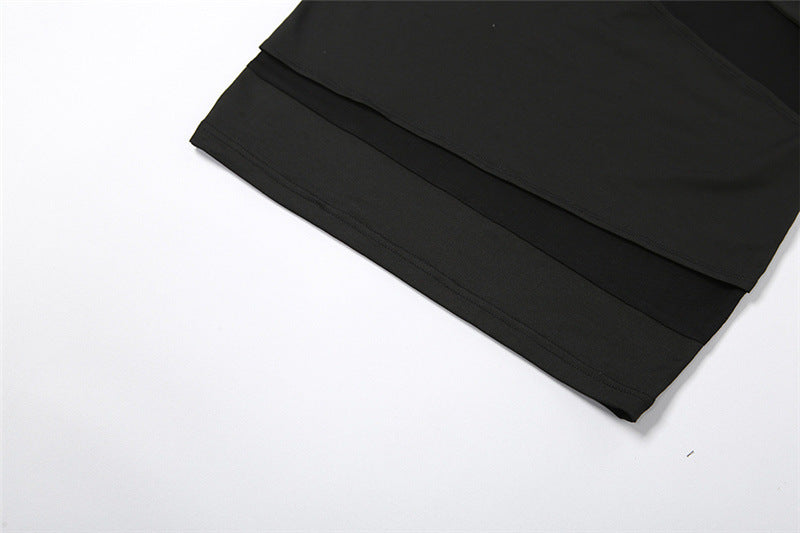 Strapless Sheer Panel Sheath Dress With Off Neckline | noémi