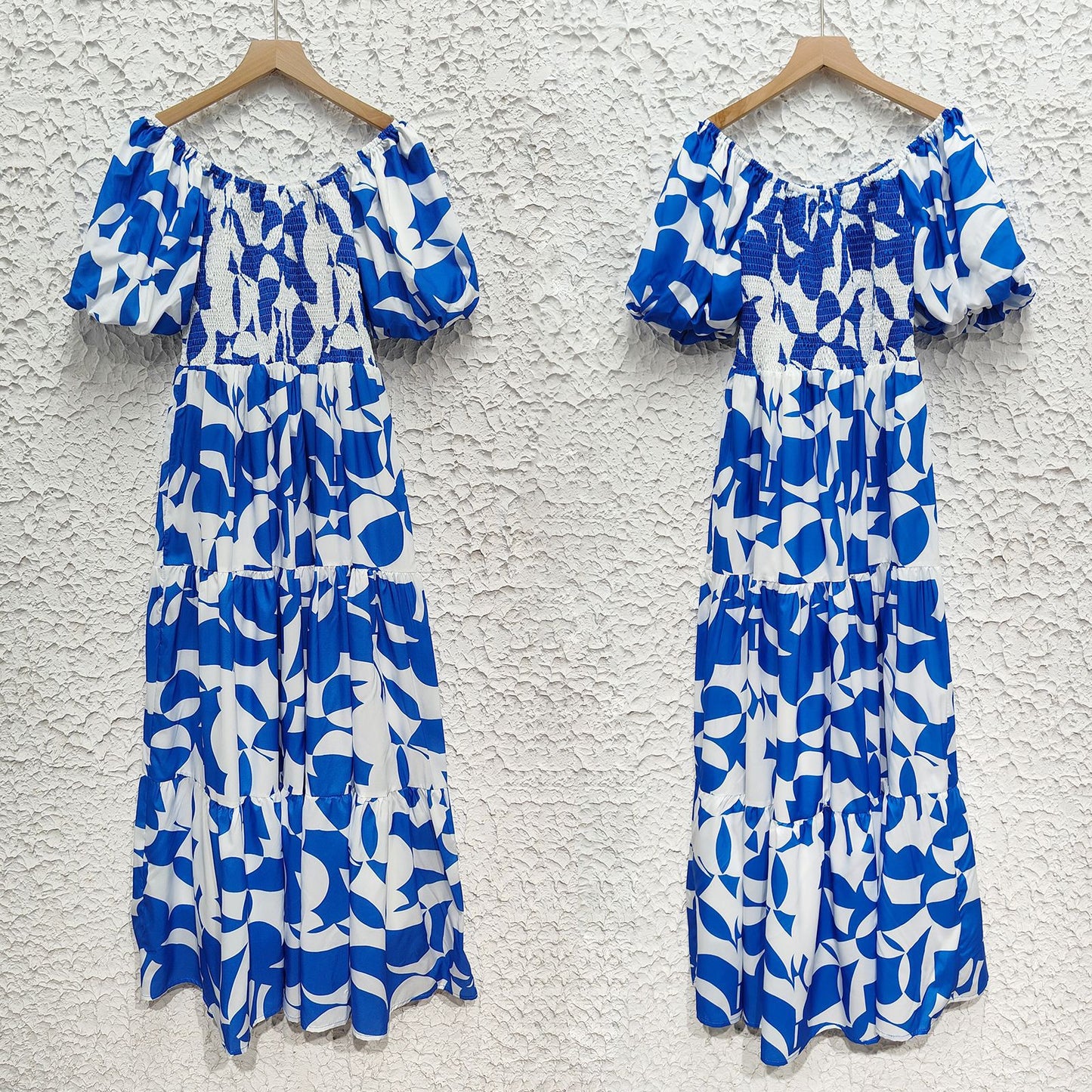 Off Shoulder Floral Puff Sleeve Midi Dress | Lightweight & Flowy | noémi