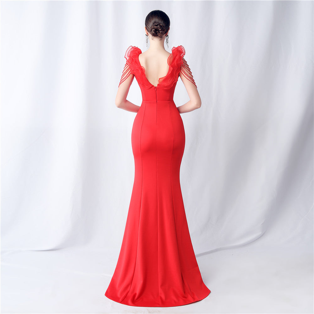 Womens Long Luxe Organza Satin Dress | noémi