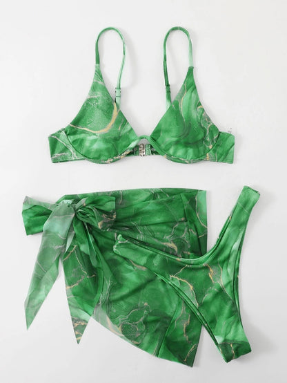 Women’s 3 Piece Printed Tie Dye Bikini Set | noémi