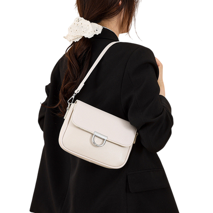 Elephant Gray Square Leather Crossbody Bag – Textured Retro Style | noémi