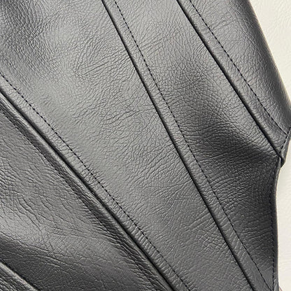 Womens Faux Leather Corset Top | Strapless Bustier, Zipper Back, Shaping Fit | noémi