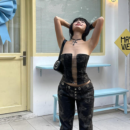 Womens Cutout Tube Top | Off Shoulder Retro Vest | noémi