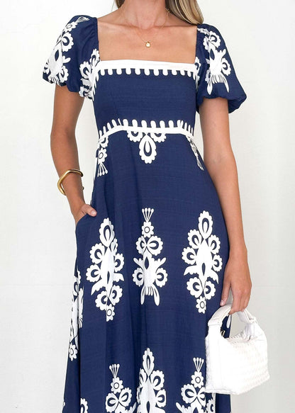 Printed Smocked Beach Dress | Summer Lightweight Dress | noémi